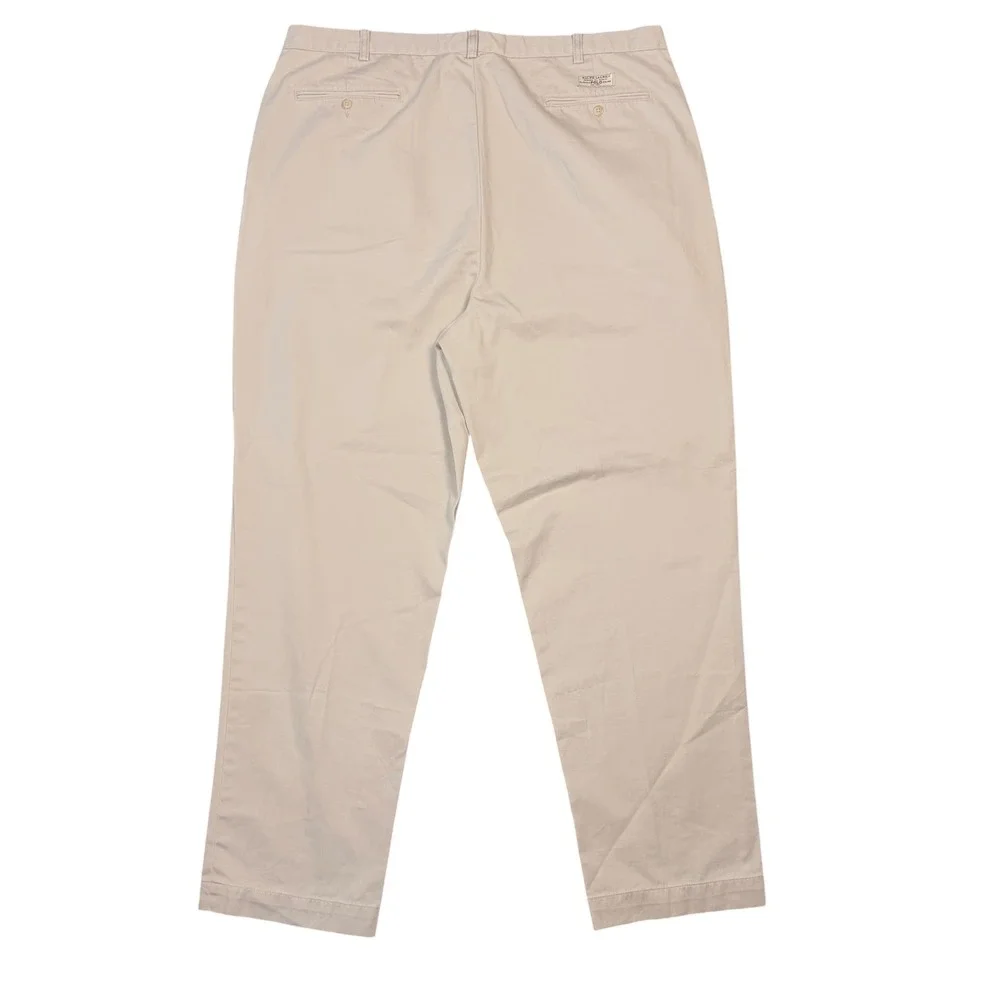 Vintage Polo Ralph Lauren Andrew Pant Men 44B x 34 Tan Double Pleated Chino Prep